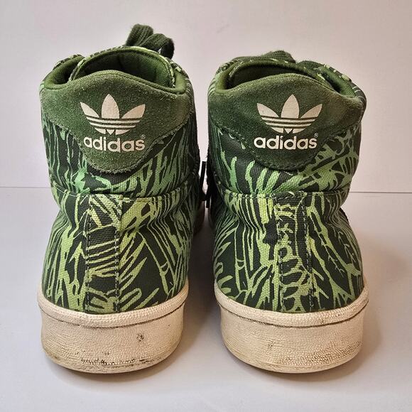 Adidas Jabbar Mid Top Sneakers Men\'s Size 12 Green Jungle Print D67390 main image 4